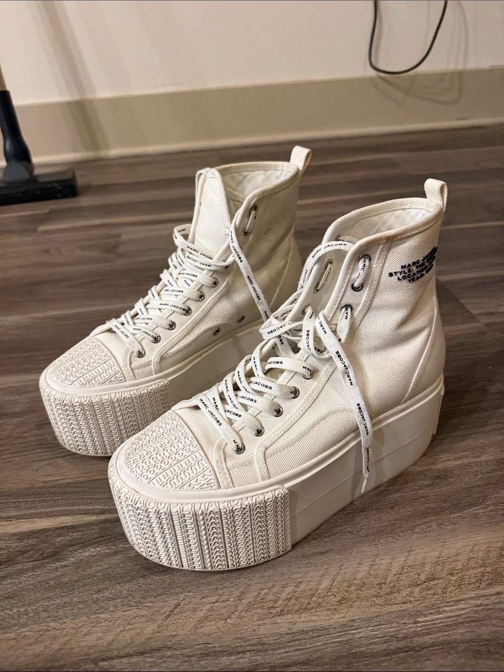 Marc Jacobs Cream High-Top Platform Sneakers